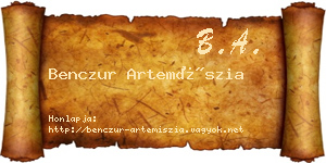 Benczur Artemíszia névjegykártya